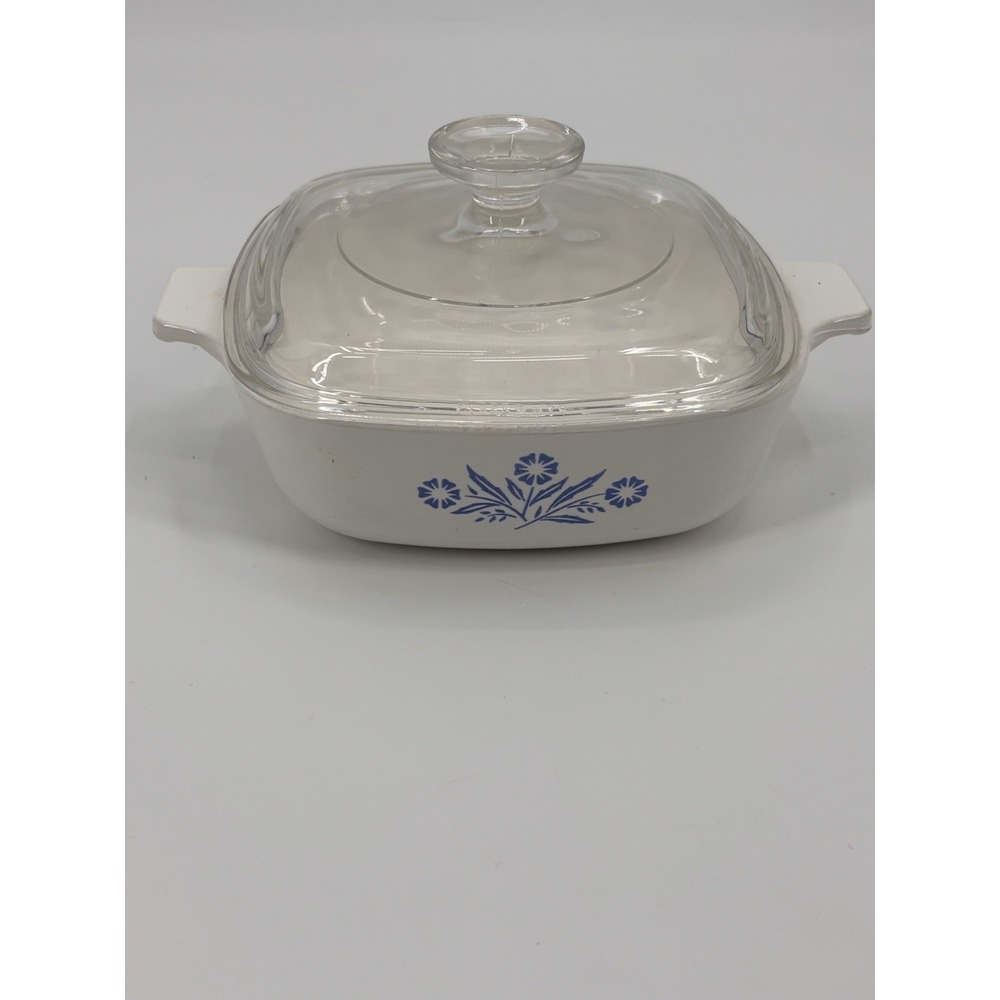 Vintage Corning Ware Blue‎ Cornflower P-1-B, 1QT CASSEROLE DISH with glass lid
